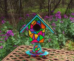 Stained Glass Art Birdhouse