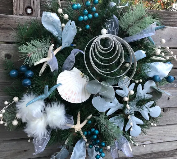 Starfish Christmas Beach Wreath