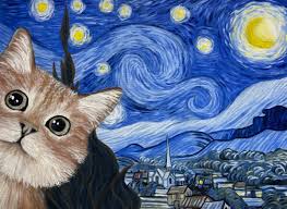 The Sad Cat in a Starry Night