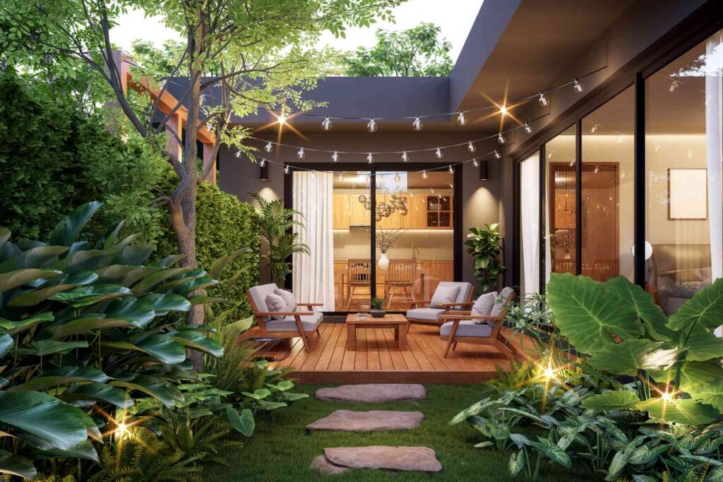 Tiered Patio with Cozy Seating Areas