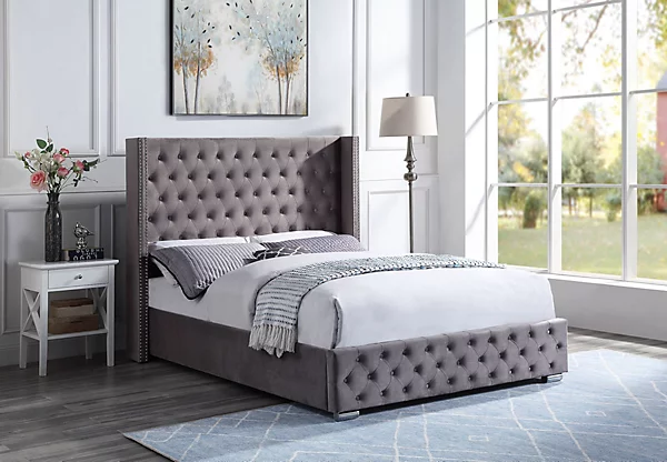 Velvet King Size Tufted Headboard