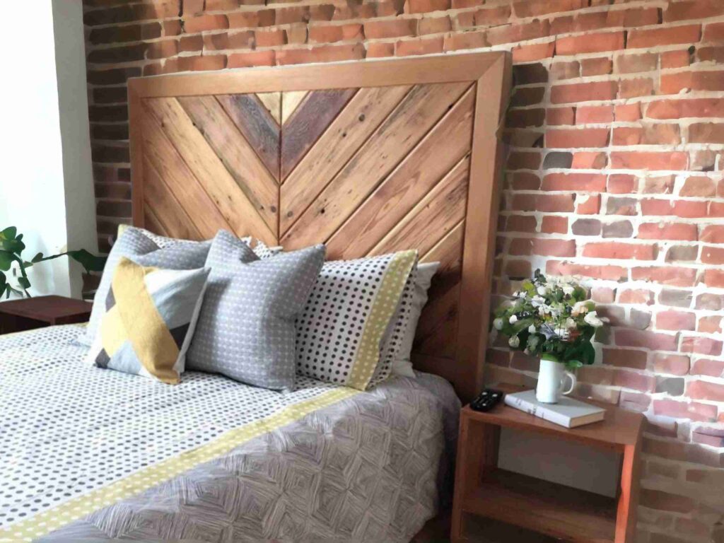 White Planked Wood Headboard