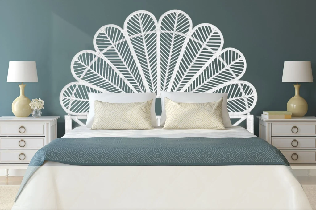 Wicker Peacock Headboard