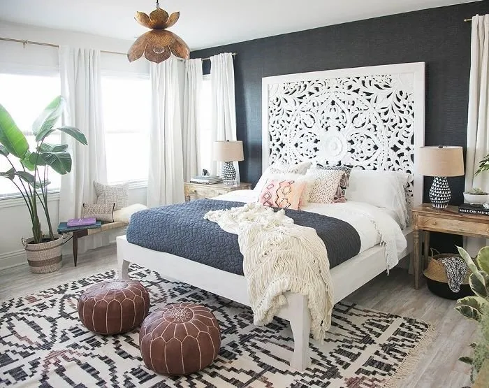 Wood Carved Headboard