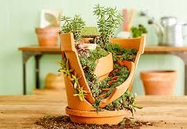 Repurpose Broken Pots Into Miniature Gardens
