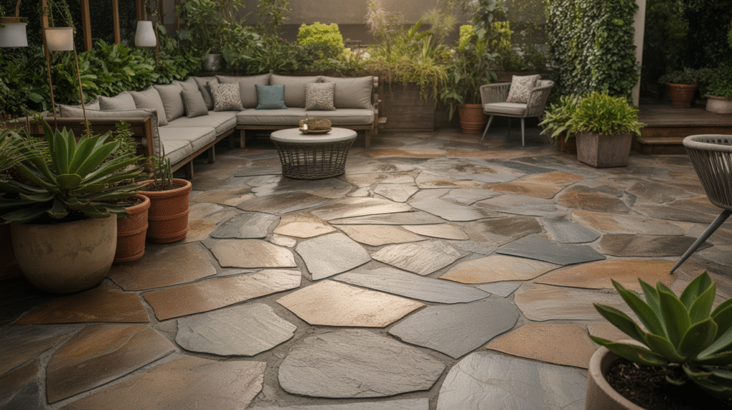 Random Flagstone Patio Designs