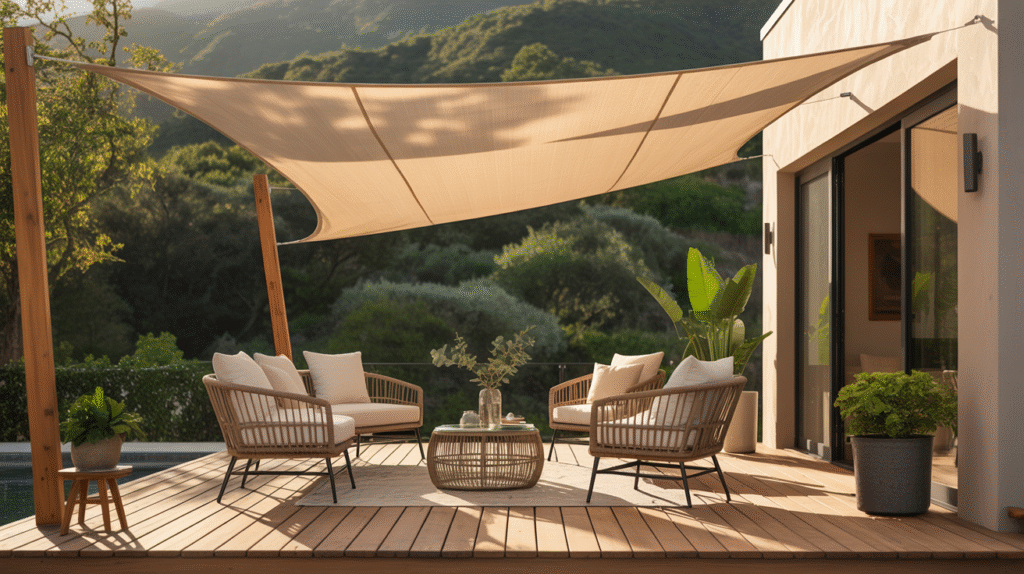 Shade Over a Wooden Deck