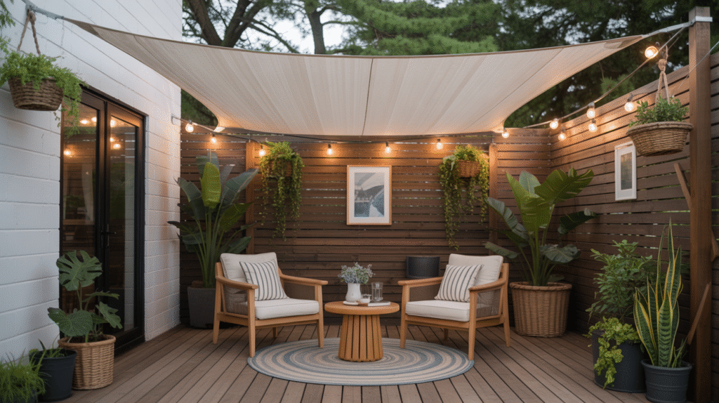 Square Shade Sail for a Cozy Covered Deck