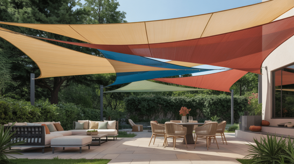 Overlapping Triangular Sails for Extra Shade