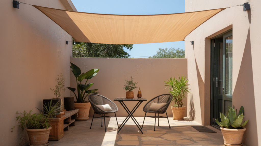 Simple Shade Sail for Patio Privacy