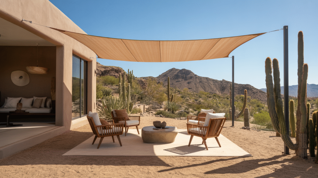 Shade Sail for a Desert Home Patio