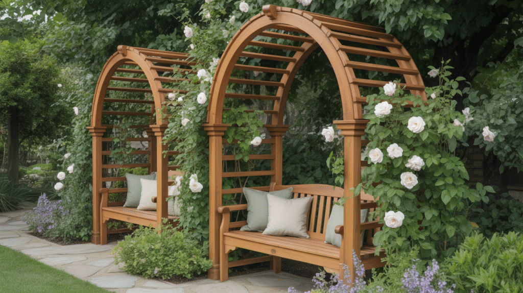 Arched Roof Arbor Benches