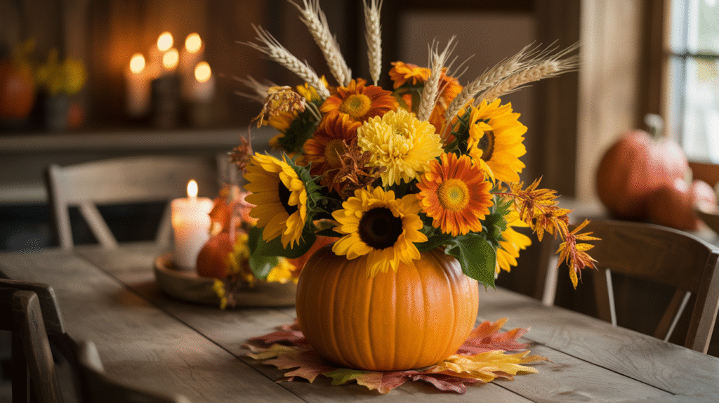Autumn Colors with Orange and Yellow Flowers
