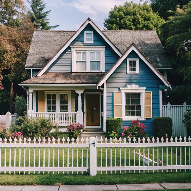 Blue-Green with White Fencing