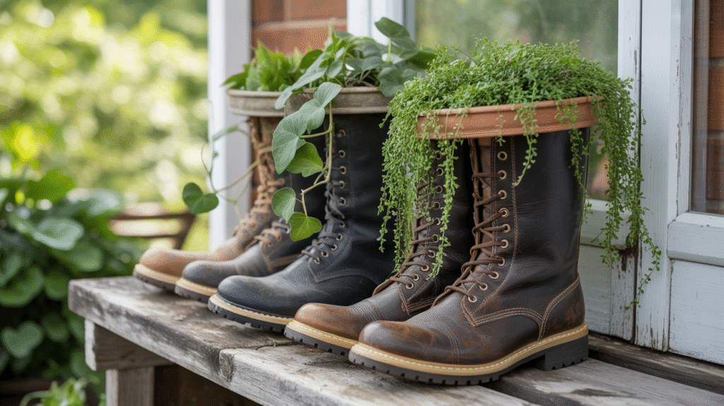  Boots with Trailing Plants