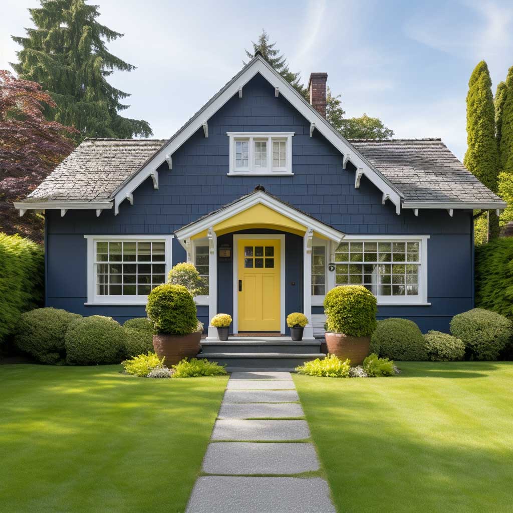 Bright Blue with Yellow Accents