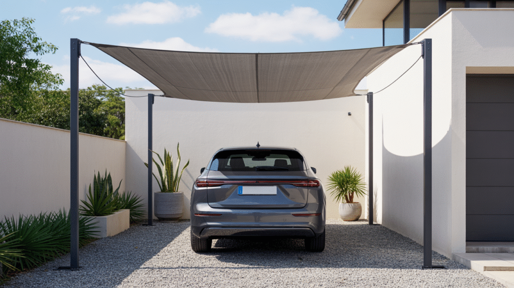 DIY Carport with Shade Sail
