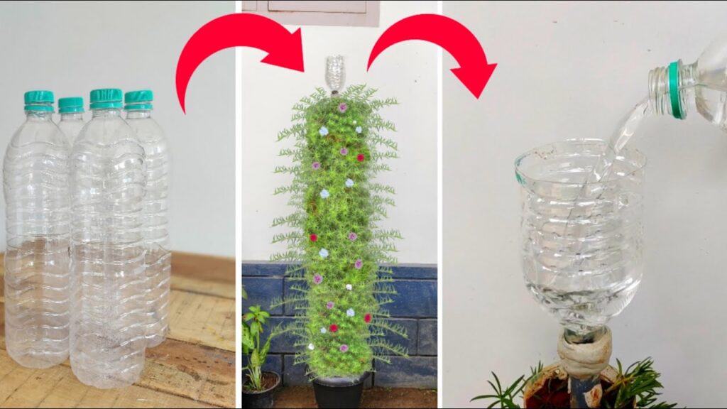 DIY Plastic Bottle Tower Planter