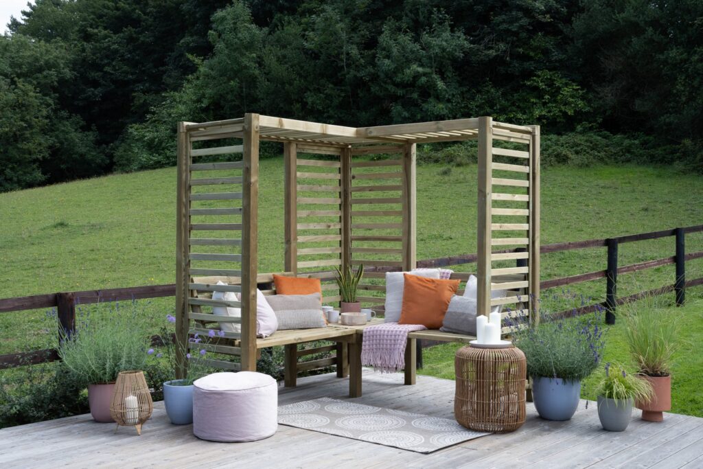 Corner Garden Arbor Benches