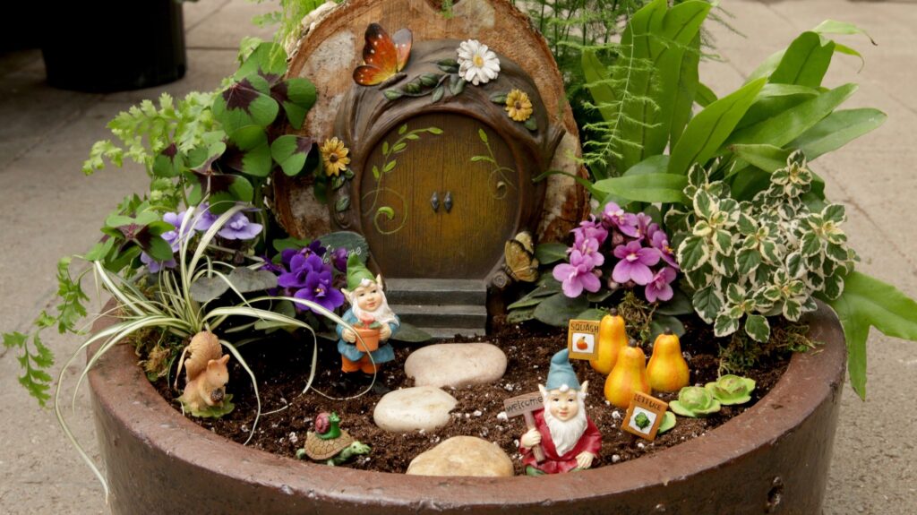 Gnome Under a Flower Pot