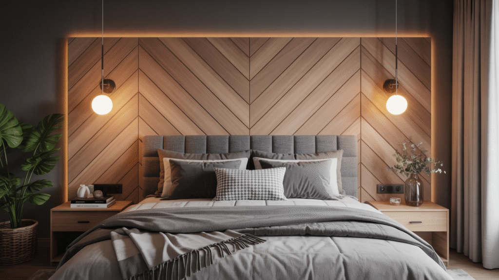 Headboard Plan with Integrated Lights
