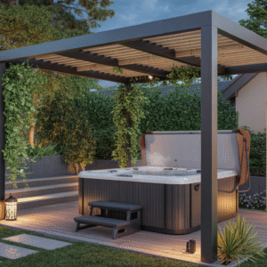 Hot Tub Pergola Design Ideas, DIY Building Costs + 60 Photos