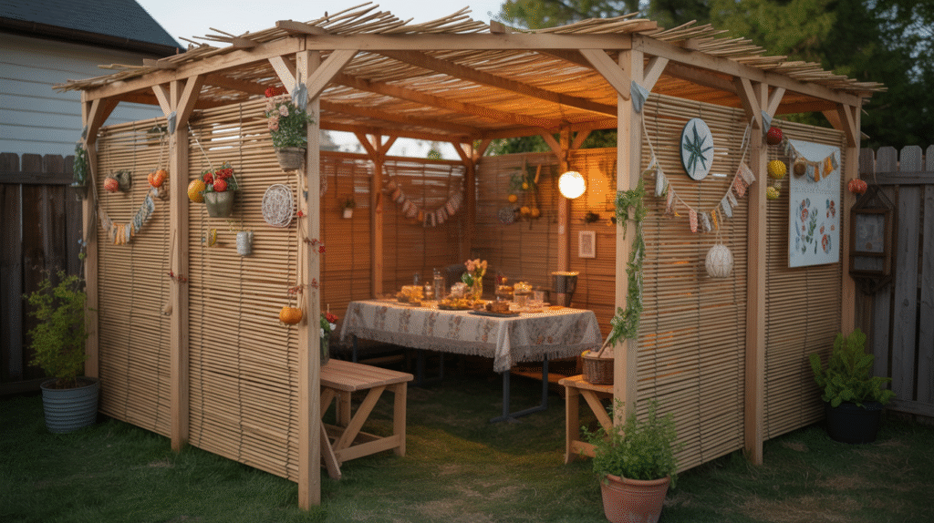  Lattice Sukkah Assembled with Zip-Ties