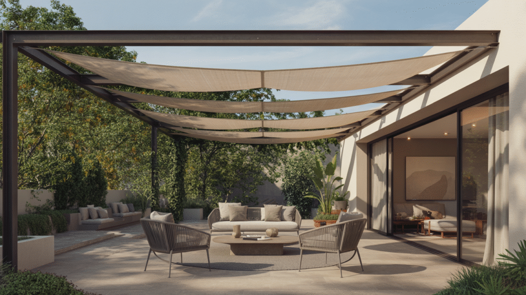 Pergola Roof Made from Shade Sails