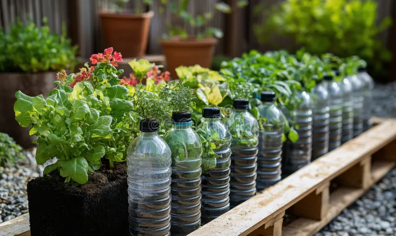 Repurposed Plastic Bottle Planters