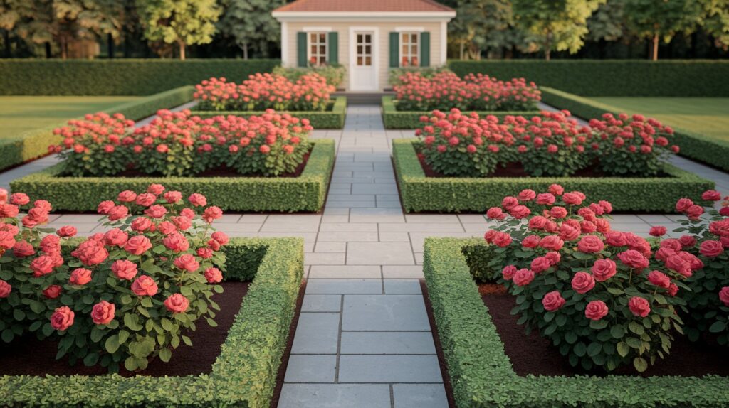 Rose and Boxwood Borders