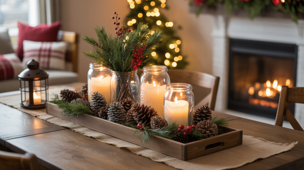 Rustic and Farmhouse Style Christmas Centerpieces