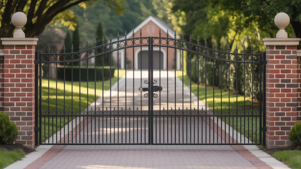 Wrought Iron Fence and Gate Combination