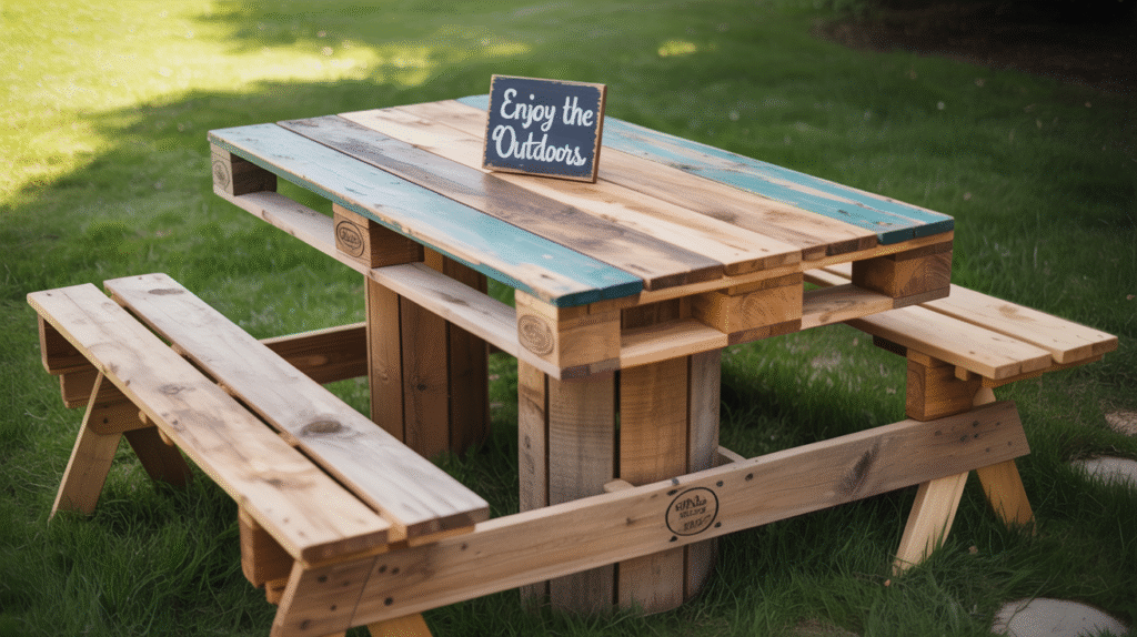 Pallet and Spool Picnic Table