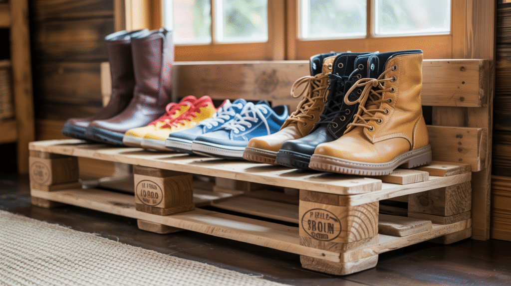 Repurpose a Pallet into a Shoe Rack
