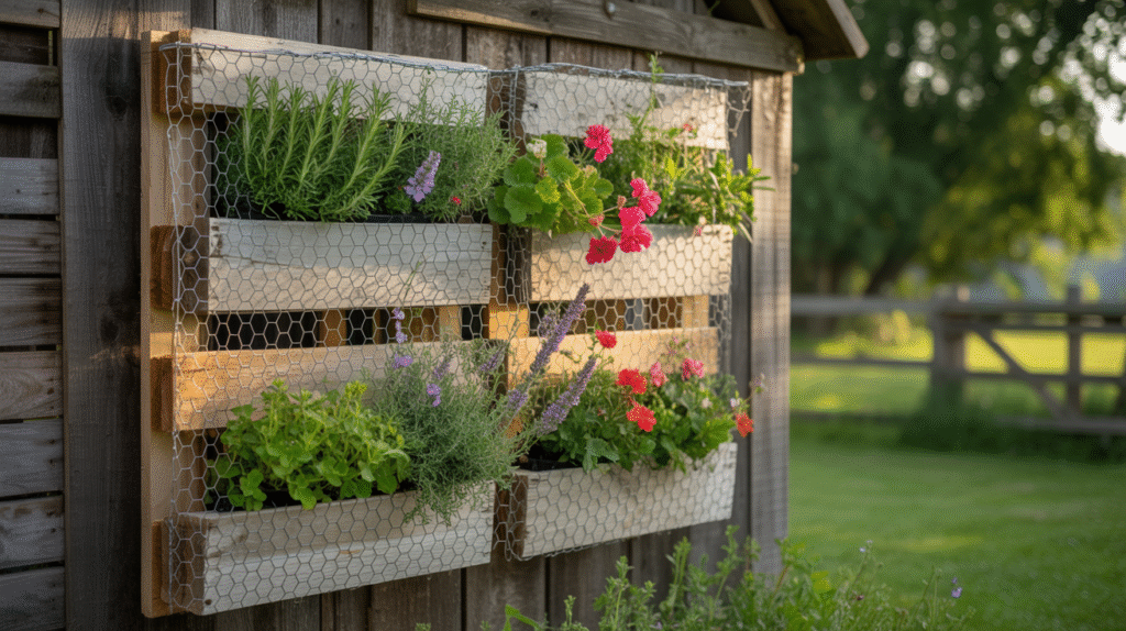 Rustic Pallet Vertical Planter