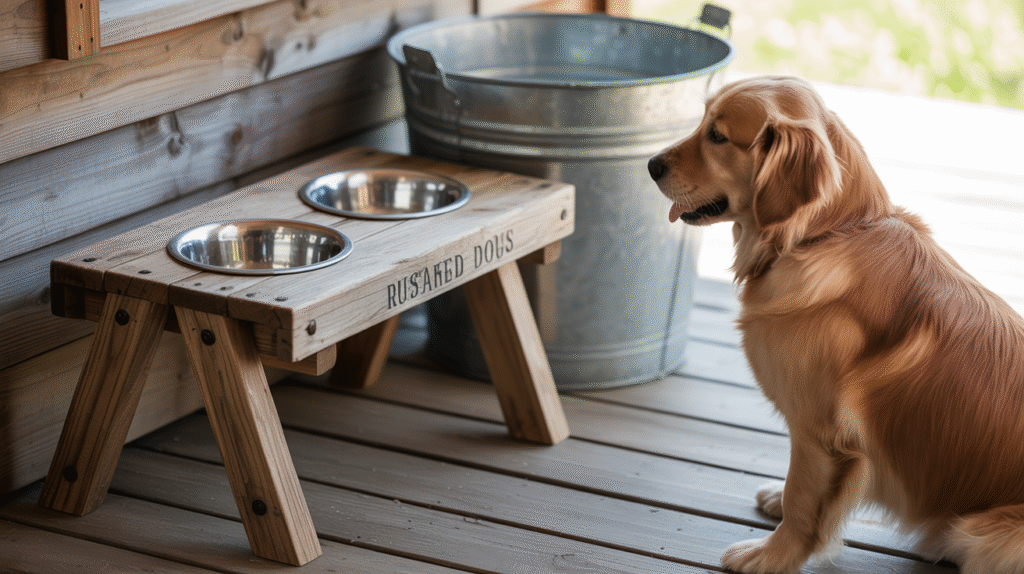 Reclaimed Wood Raised Feeding Platform