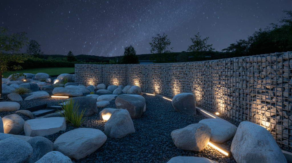  Modern Rock Garden with Lighting Features