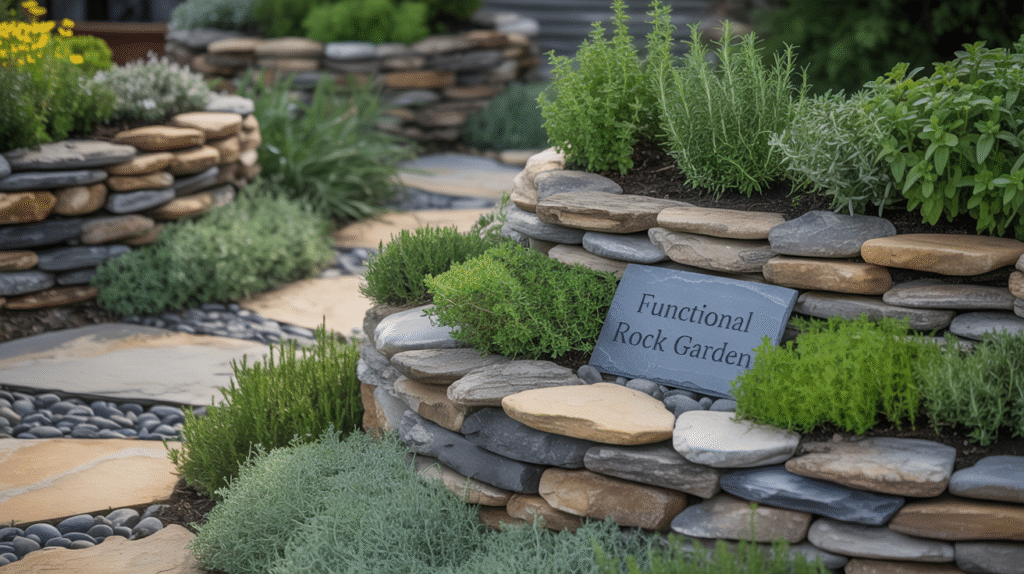 Rock Garden with Edible Herbs