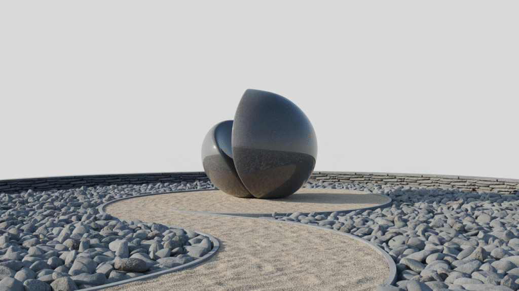 Rock Garden with Contemporary Art Pieces