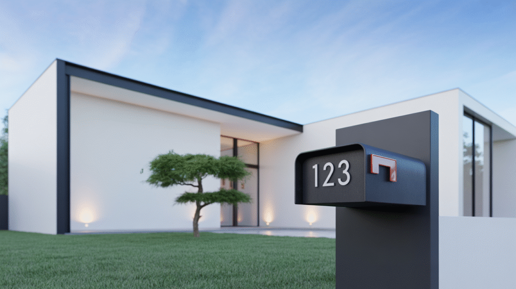 Modern White Exterior with Black Trim