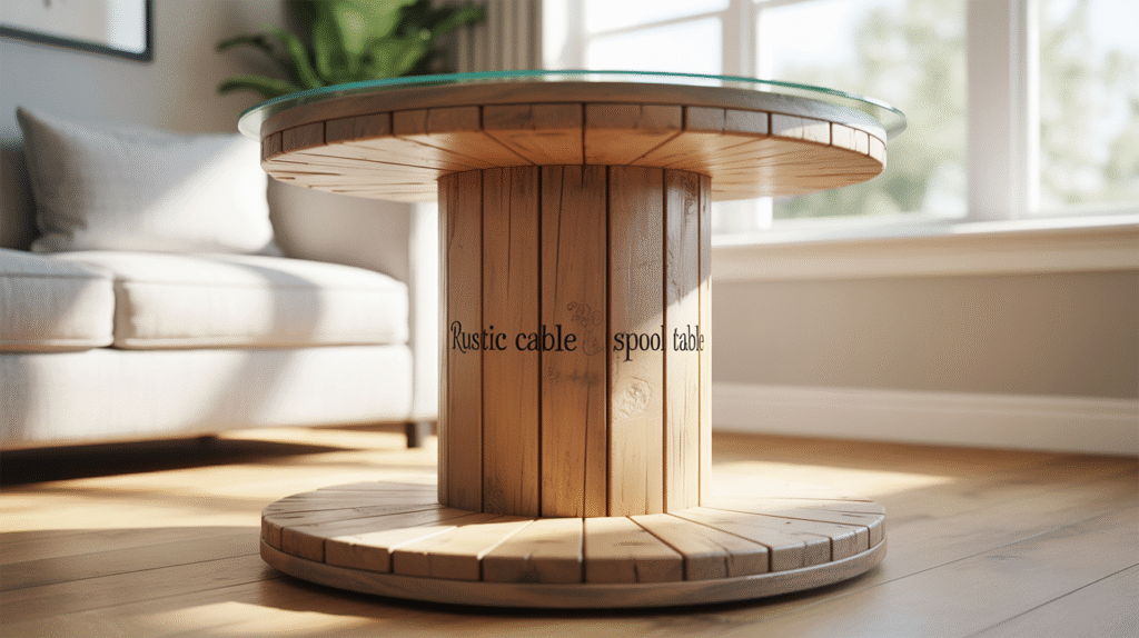 Glass-Top Spool Table