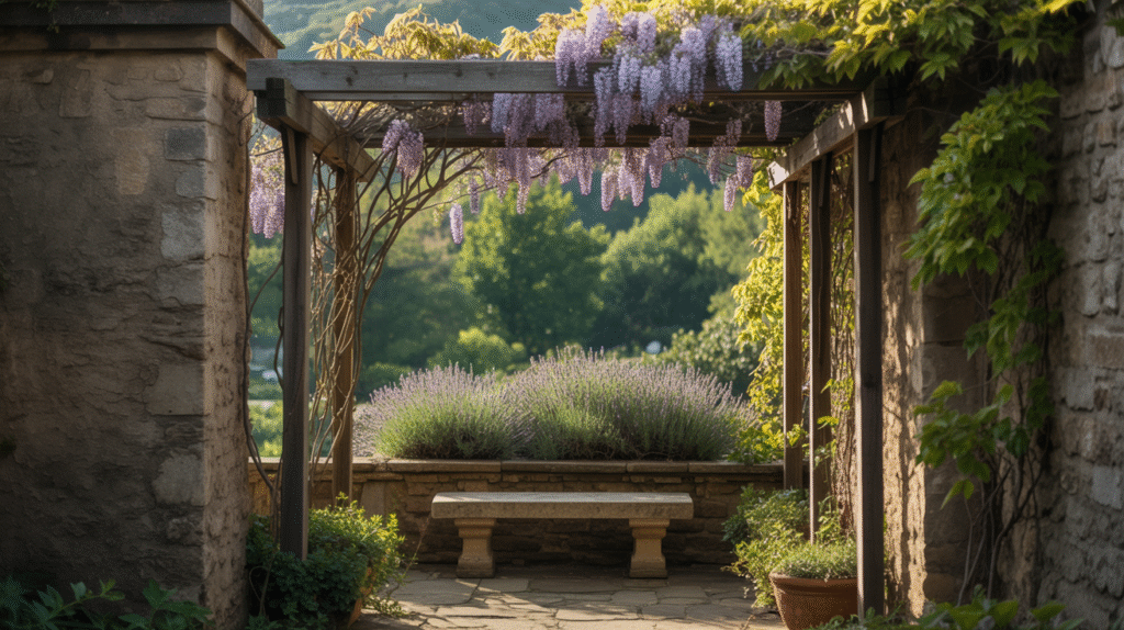 Add a Pergola or Partition for Structure