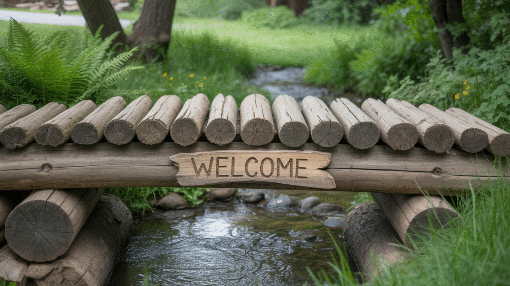 Rustic Log Bridge