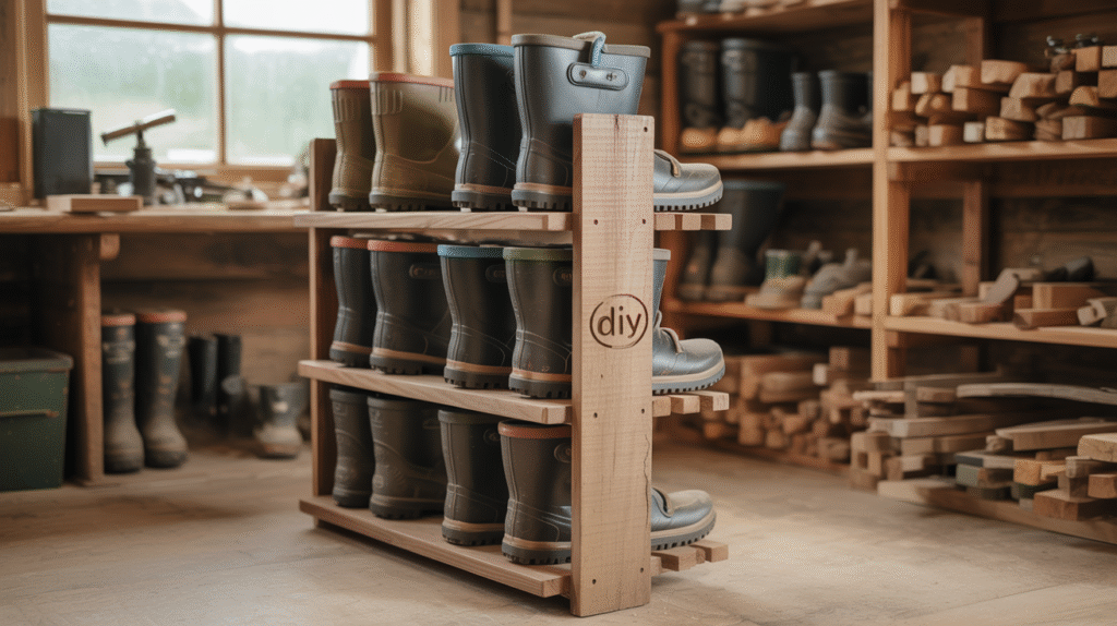 DIY Wellington Boot Rack with Scrap Wood