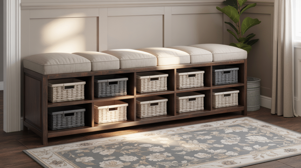 Upholstered Shoe Storage Bench