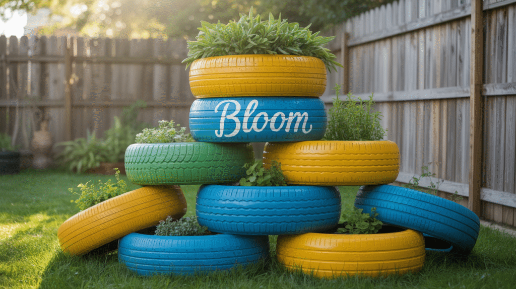 Recycled Tires as Planters