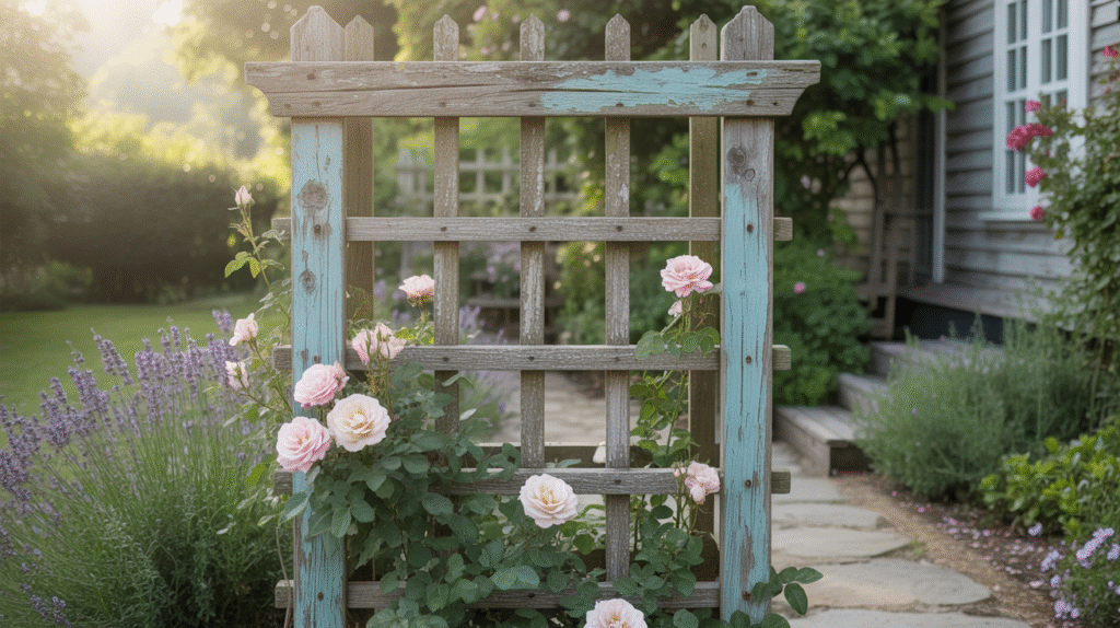 Wooden Arbor with Trellis Gate