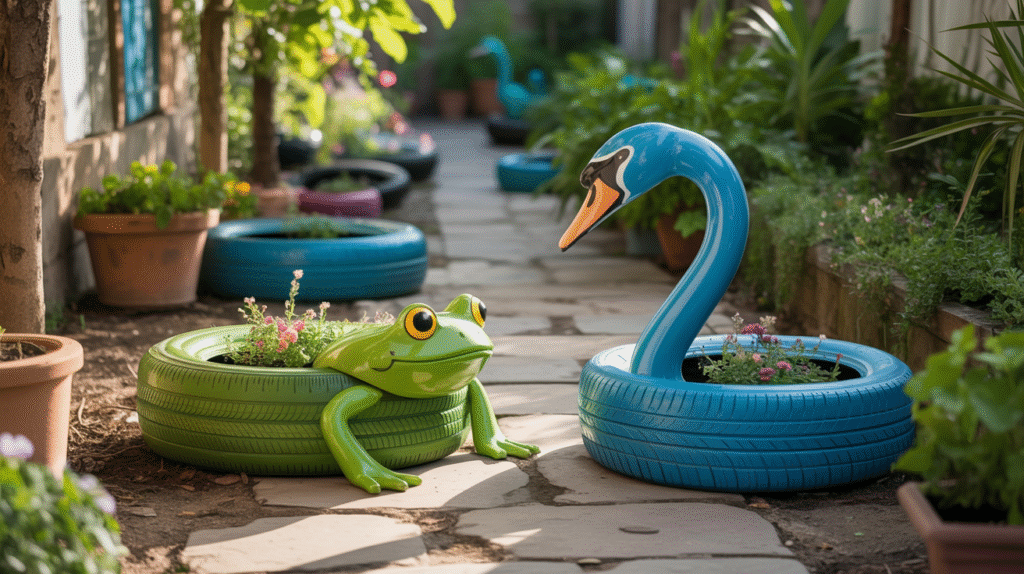 Creative Animal-Shaped Tire Planters
