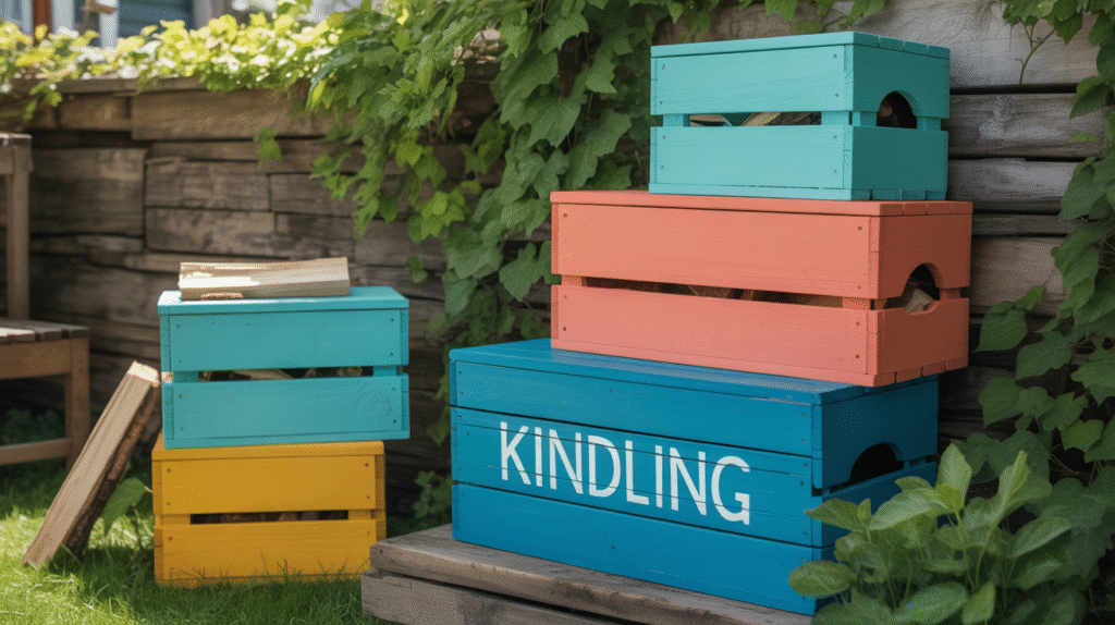 Painted Firewood Boxes