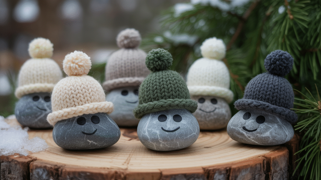 Faces with Knitted Hats